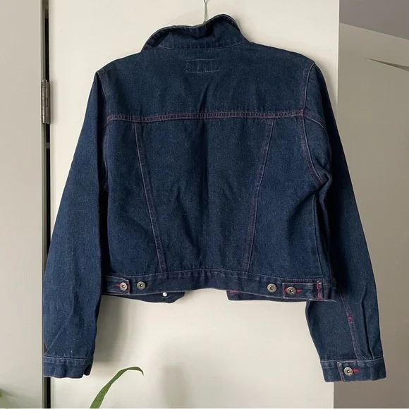 rave 4 real contrast stitch denim jacket - Picture 8 of 10